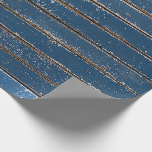 Rustisch blauw houtkool cadeaupapier (Hoek)