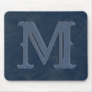 Rustisch blauw Initiaal van het Monogram van de Te Muismat