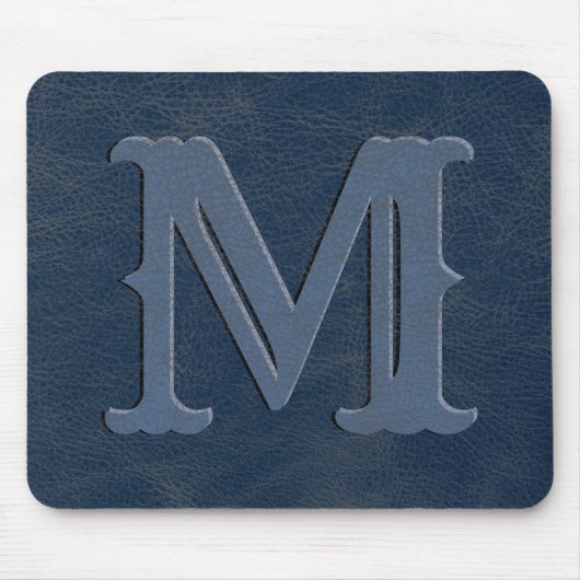 Rustisch blauw Initiaal van het Monogram van de Te Muismat (Voorkant)
