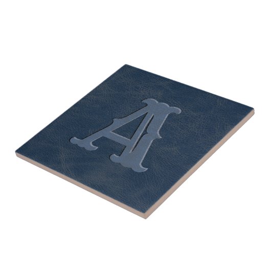 Rustisch blauw Initiaal van het Monogram van de Te Tegeltje (Zijkant)