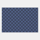 Rustisch blauw met buffelpatroon controleren gemen inpakpapier vel (Voorkant)