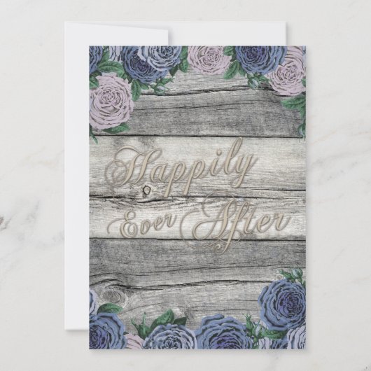 Rustisch blauw mooi landschap rond hout kaart (Achterkant)