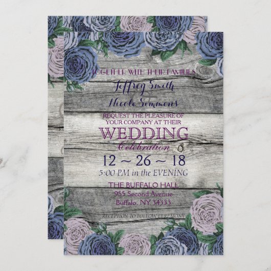 Rustisch blauw mooi landschap rond hout kaart (Voorkant / Achterkant)