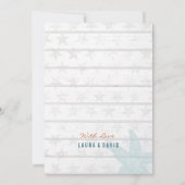 Rustisch blauw Nautical Beach Sand Wedding Kaart (Achterkant)