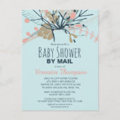 Rustisch blauw pasta botanisch Baby shower per pos Briefkaart (Voorkant)