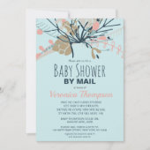 Rustisch blauw pasta botanisch Baby shower per pos Kaart (Voorkant)