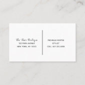 Rustisch blauw Roos Monogram Salon Visitekaartje (Achterkant)