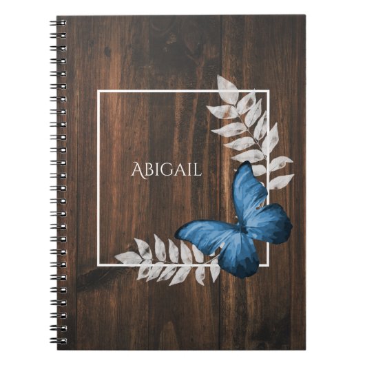 Rustisch blauw vlinder, speciaal Notitieboek (Voorkant)