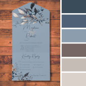 Rustisch blauw winterfeest Blauw diner All In One Uitnodiging