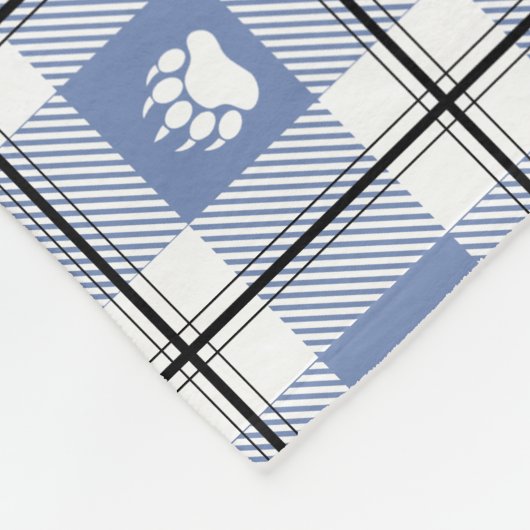 Rustisch blauw zwart-wit Beer flatel patroon Fleece Deken (Hoek)