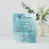 Rustisch Blauwgroen bruiloft-programma (Staand voorkant)