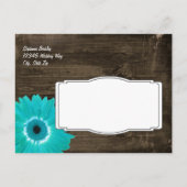 Rustisch Blauwgroen Doodhout sparen de Briefkaarte Aankondigingskaart (Achterkant)