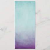 Rustisch Blauwgroen en Paars Bohemian Wedding Menu (Achterkant)