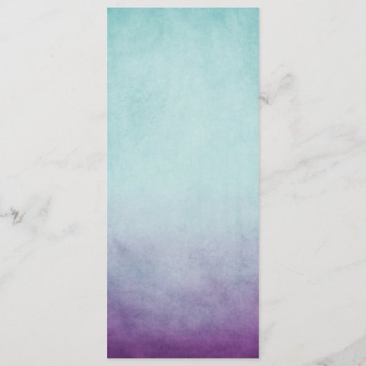 Rustisch Blauwgroen en Paars Bohemian Wedding Menu (Achterkant)