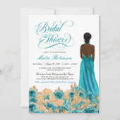 Rustisch Blauwgroen goud Roos & legant Vrijgezelle Kaart (Voorkant)