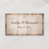 Rustisch Bleek bruin hout met lampjes, bruiloft We Informatiekaartje (Achterkant)