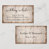 Rustisch Bleek bruin hout met lampjes, bruiloft We Informatiekaartje (Voorkant / Achterkant)