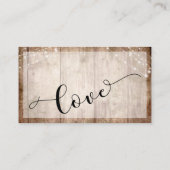 Rustisch Bleek bruin hout met lampjes, huwelijksre Informatiekaartje (Achterkant)