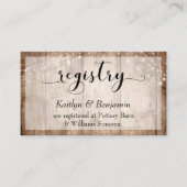 Rustisch Bleek bruin hout met lampjes, huwelijksre Informatiekaartje (Voorkant)