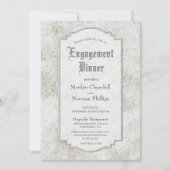 Rustisch Bleek grijs gekerfd Verloving Kaart (Voorkant)