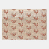 Rustisch bloemkool Burlap Chicken Wrapping Paper (Voorkant)