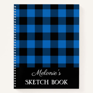 Rustisch Blue Buffalo geplakt Monogram Schets Book Notitieboek