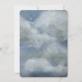 Rustisch Blue  Clouds Baby shower Kaart (Achterkant)