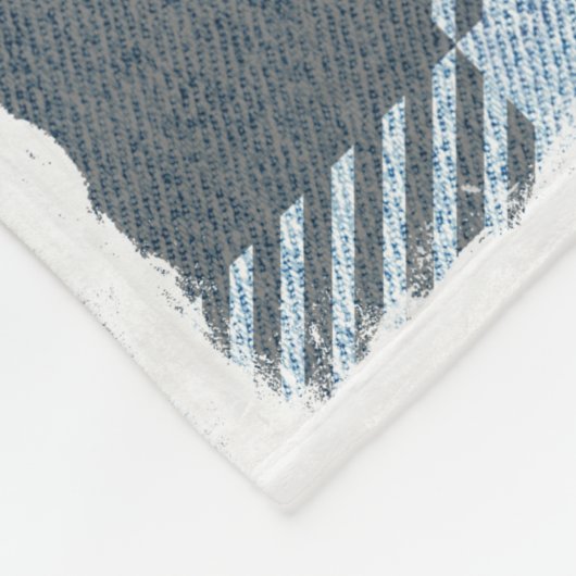 Rustisch Blue Denim Buffalo Pset 4 Foto Dog Large Fleece Deken (Hoek)