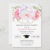 Rustisch Blush Gold Floral Botanisch Afstuderen Kaart (Voorkant)