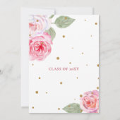 Rustisch Blush Gold Floral Botanisch Afstuderen Kaart (Achterkant)