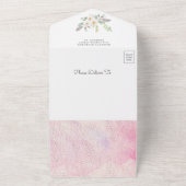 Rustisch Blush Pink Ivory Floral Moon Baby shower All In One Uitnodiging (Buitenkant)
