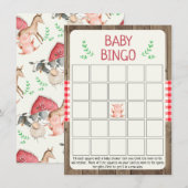 Rustisch Boerderij Baby shower Bing Game Kaart (Voorkant / Achterkant)
