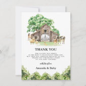 Rustisch Boerderij Baby shower Hartelijk dank Kaart (Voorkant)