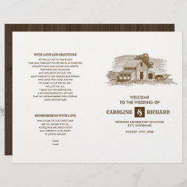 Rustisch Boerderij Barn Wood Wedding Folded Progra