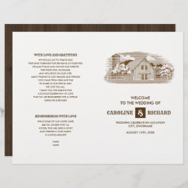 Rustisch Boerderij Barn Wood Wedding Folded Progra
