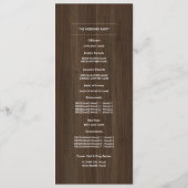 Rustisch Boerderij, Barn Wood Wedding Programme Programmakaart (Achterkant)