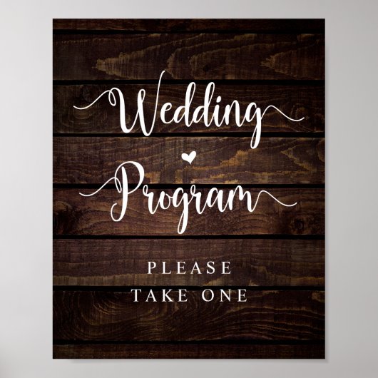Rustisch Boerderij Country Wood, Black, Wedding Pr Poster (Voorkant)