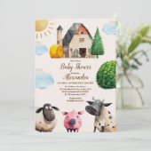 Rustisch Boerderij Dierlijk geslacht Neutraal Baby Kaart (Staand voorkant)