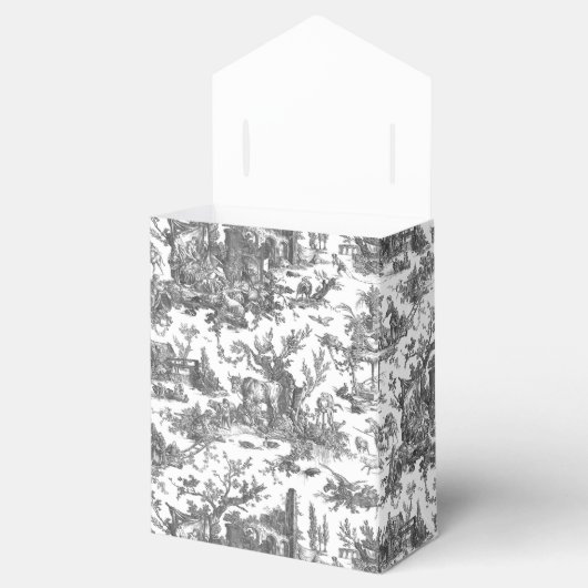  Rustisch Boerderij Frans Toile-Black & White Bedankdoosjes (Geopend)