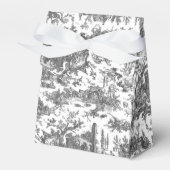  Rustisch Boerderij Frans Toile-Black & White Bedankdoosjes (Voorkant Zijde)