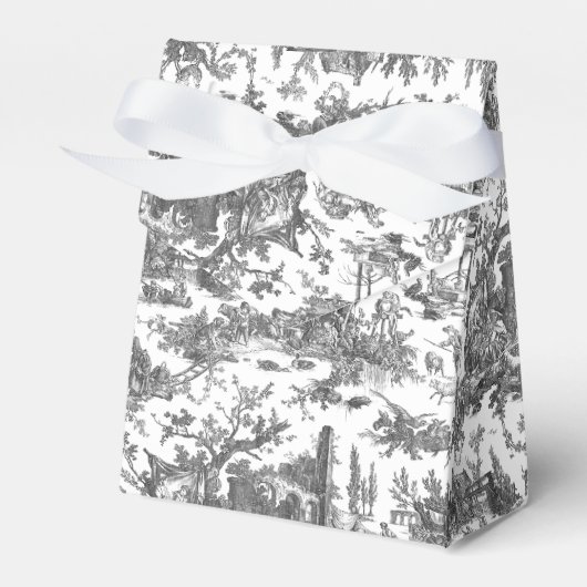  Rustisch Boerderij Frans Toile-Black & White Bedankdoosjes (Voorkant Zijde)