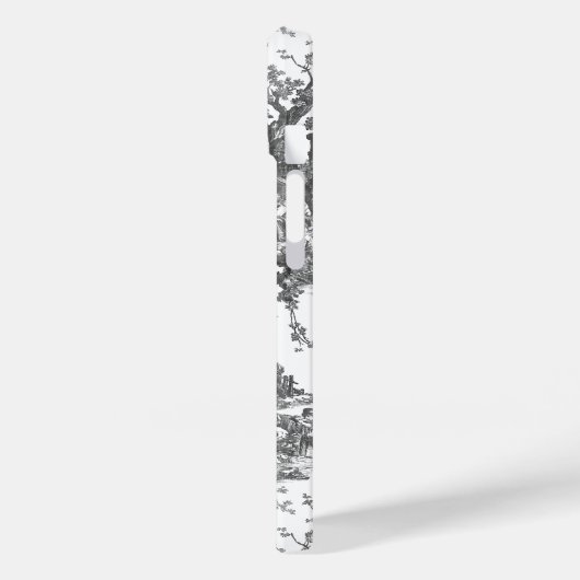Rustisch Boerderij Frans Toile-Black & White Case-Mate iPhone Case (Achterkant / Links)