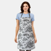  Rustisch Boerderij Frans Toile-Black & White Schort (Gedragen)