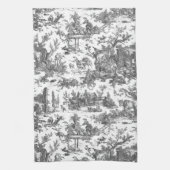  Rustisch Boerderij Frans Toile-Black & White Theedoek (Verticaal)