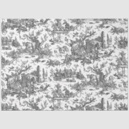  Rustisch Boerderij Frans Toile-Black & White Tissuepapier