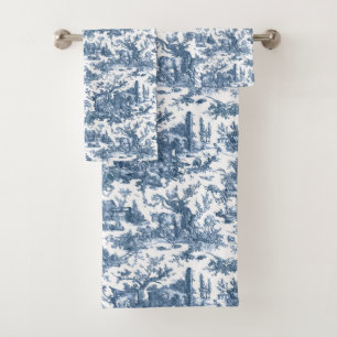 Rustisch Boerderij Frans Toile-Blue en White Bad Handdoek