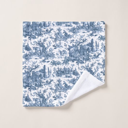  Rustisch Boerderij Frans Toile-Blue en White Bad Handdoek (Wasdoekje)