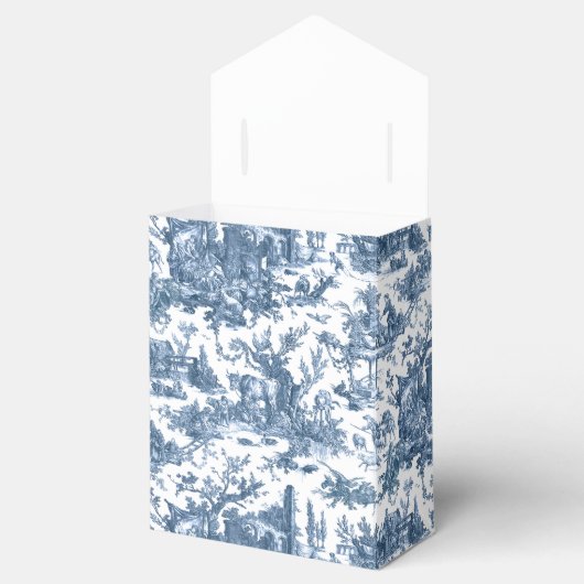  Rustisch Boerderij Frans Toile-Blue en White Bedankdoosjes (Geopend)