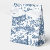 Rustisch Boerderij Frans Toile-Blue en White Bedankdoosjes (Voorkant Zijde)