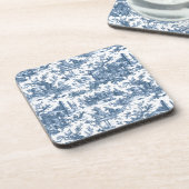 Rustisch Boerderij Frans Toile-Blue en White Bier Onderzetter (Linkerzijde)